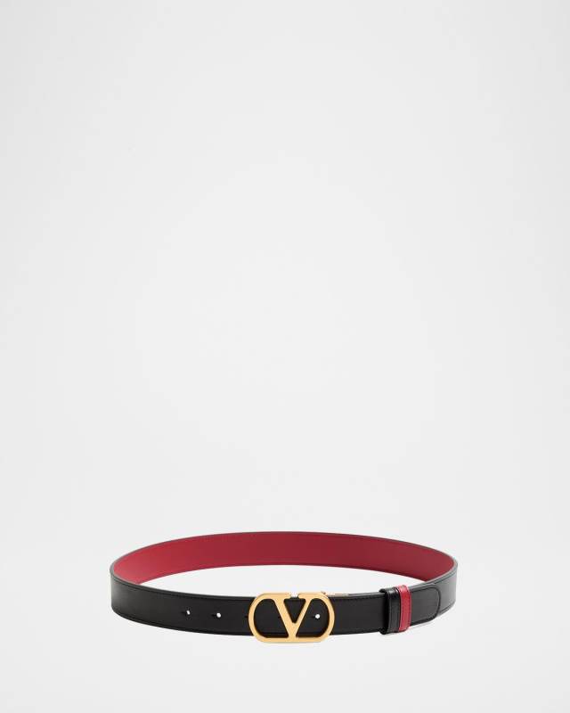 VLogo Signature Reversible Leather Belt,